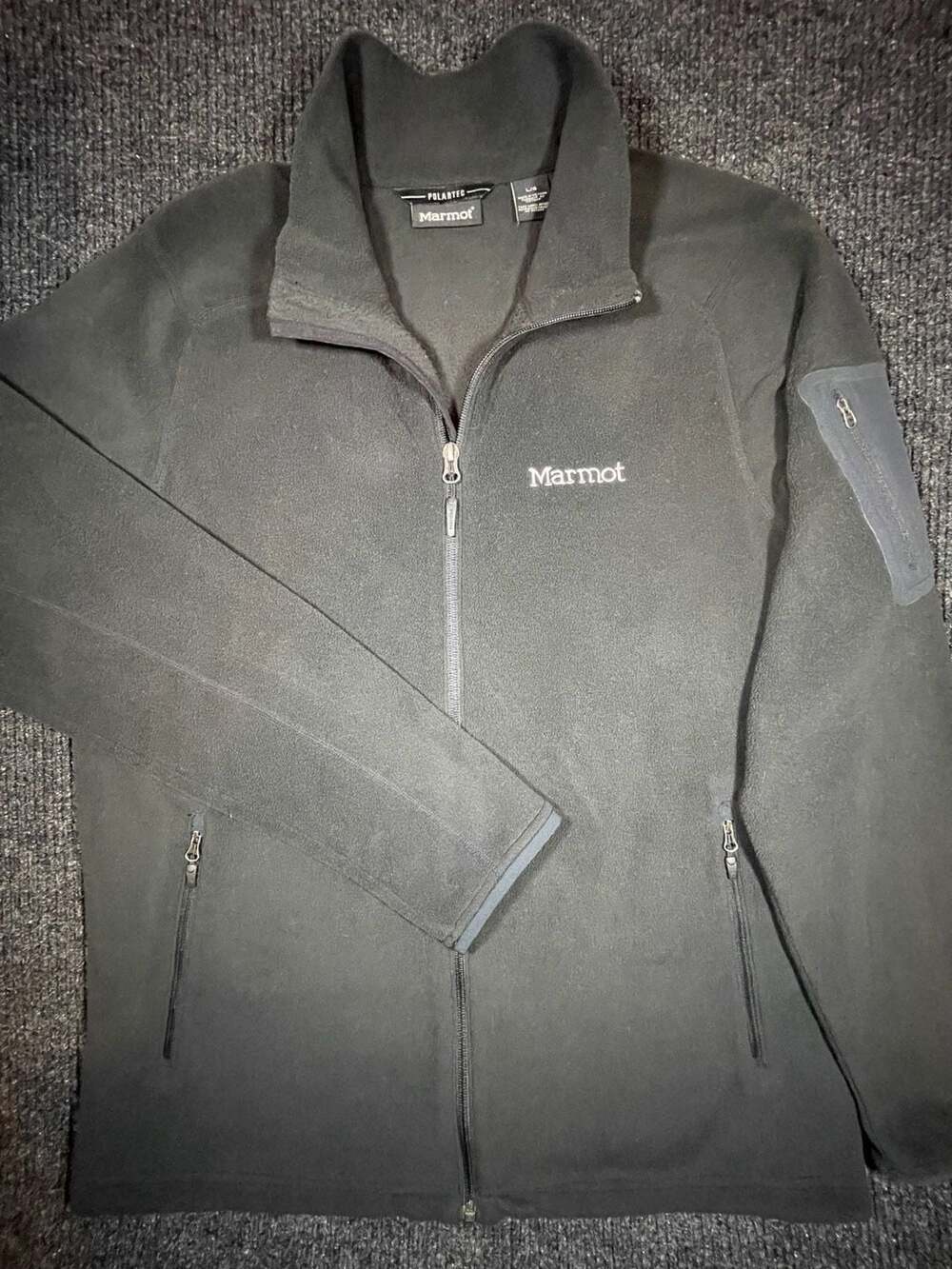 Marmot Polartec Black Full Zip Fleece Jacket Men's Size L
